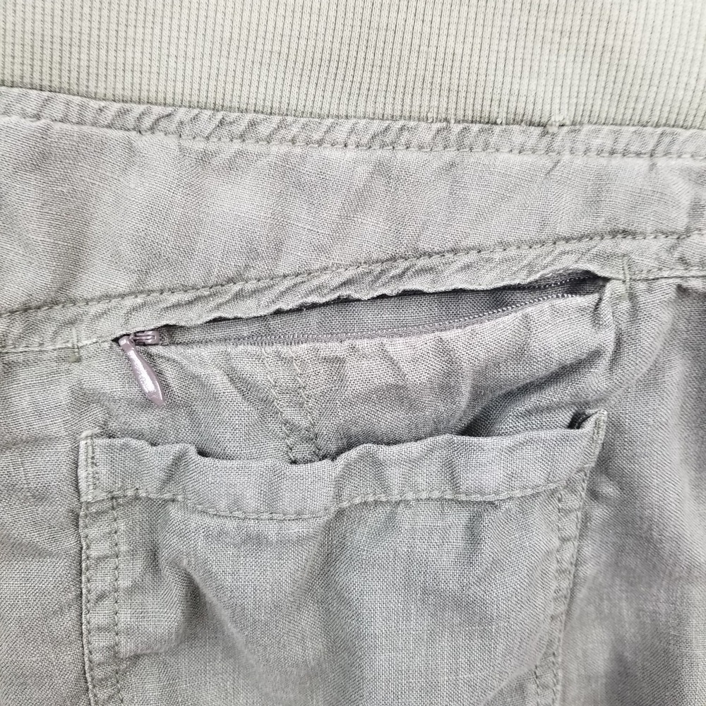 Athleta Joggers‎ 32" Olive Green 100% Linen Wide Leg Drawstring Casual Pants - Picture 12 of 13